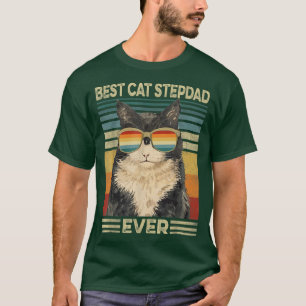 Bester Cat Stepdad je Retro Vintag Cat Vater Vater T-Shirt