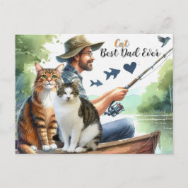Bester Cat Vater Angeln Holiday Postkarte
