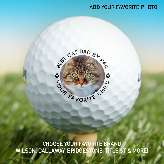 Bester CAT-VATER auf Par Paw Print Custom Foto Golfball (Von Creator hochgeladen)