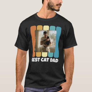 Bester Cat Vater Benutzerdefiniertes Foto Vintager T-Shirt