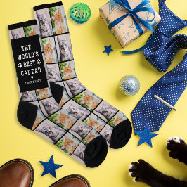 Bester Cat Vater Custom Pet FotoCollage Socken