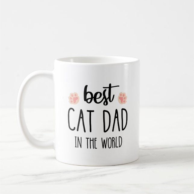 Bester Cat-Vater der Welt | Cat Vater Weihnachtsge Kaffeetasse (Links)
