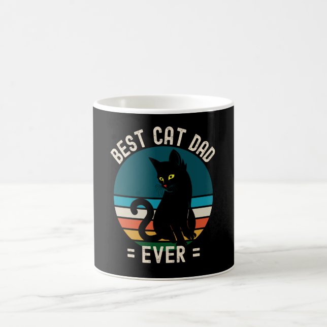 Bester Cat Vater Ever Funny Black Cat Geschenk Kaffeetasse (Mittel)