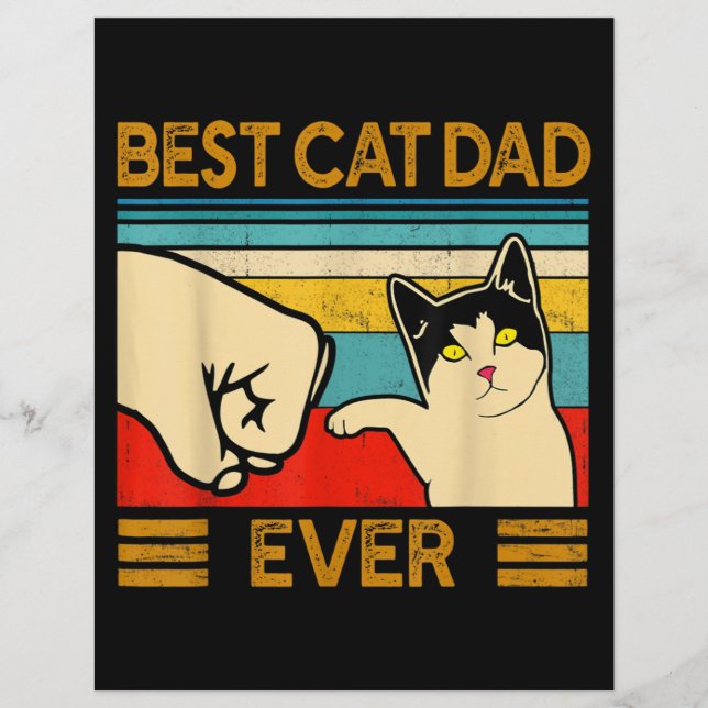 Bester Cat Vater Ever Funny Cat Daddy Flyer (Vorne)