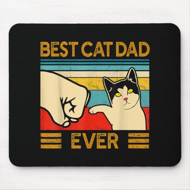 Bester Cat Vater Ever Funny Cat Daddy Mousepad (Vorne)