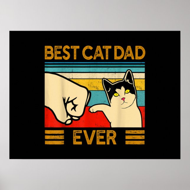 Bester Cat Vater Ever Funny Cat Daddy Poster (Vorne)