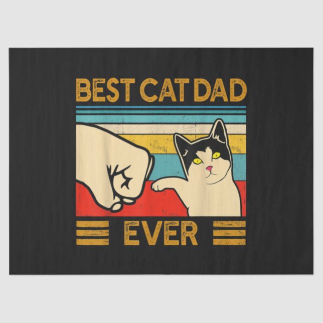 Bester Cat Vater Ever Funny Cat Daddy Seidenpapier (Vorderseite)