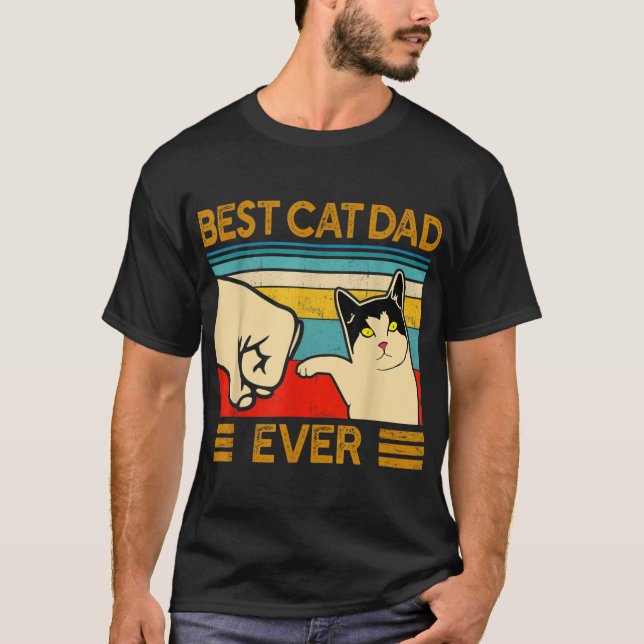Bester Cat Vater Ever Funny Cat Daddy T-Shirt (Vorderseite)