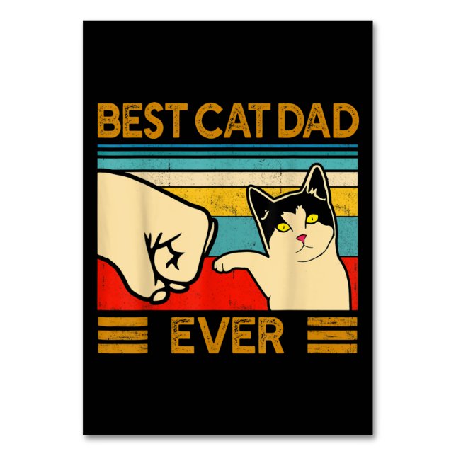 Bester Cat Vater Ever Funny Cat Daddy Tischnummer (Vorderseite)