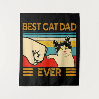 Bester Cat Vater Ever Funny Cat Daddy Wandteppich