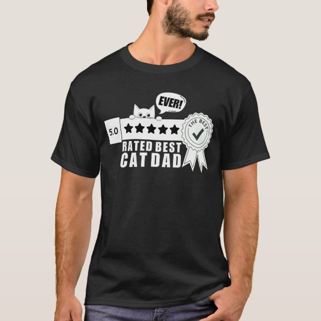 Bester Cat Vater Ever Funny Cat Lover Besitzer Dad T-Shirt (Vorderseite)