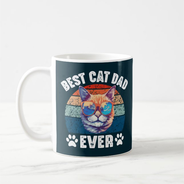 Bester Cat Vater Ever Funny Kitty Face Cats Vater Kaffeetasse (Links)