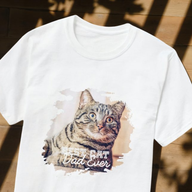 Bester Cat Vater Ever Simple Modern Grunge Cooles  T-Shirt (Von Creator hochgeladen)