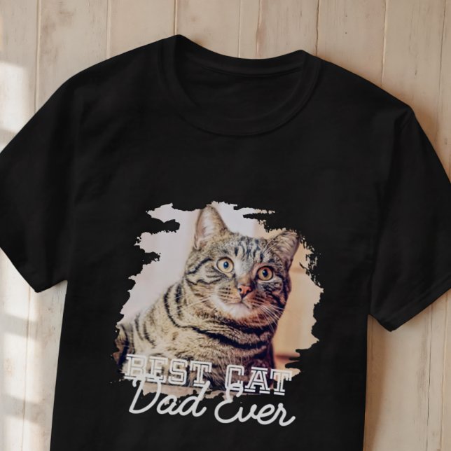 Bester Cat Vater Ever Simple Modern Grunge Cooles  T-Shirt (Von Creator hochgeladen)