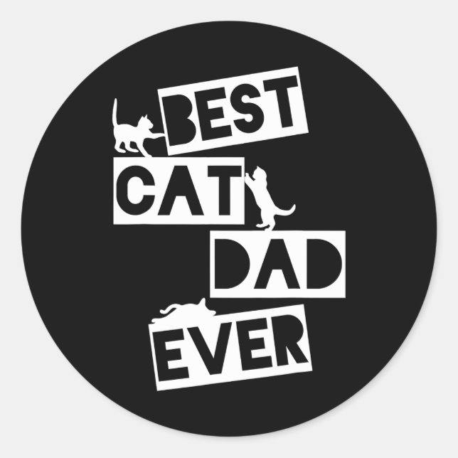 Bester Cat Vater Evers Cat Vater Runder Aufkleber (Vorderseite)