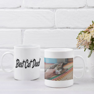 Bester Cat Vater Foto Schwarzer Text Kaffeetasse