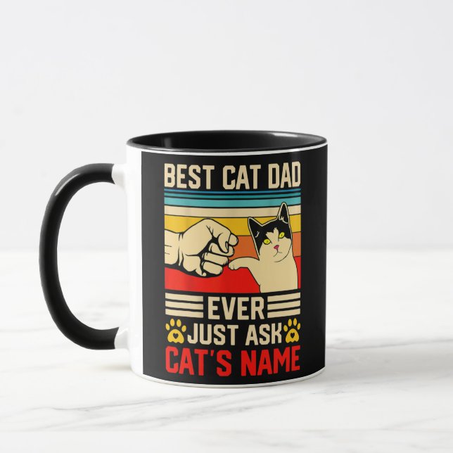 Bester Cat Vater Frage Cat's Name Happy Tasse (Links)
