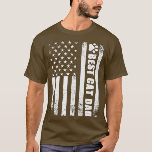 Bester Cat Vater je amerikanische Flag Camouflage T-Shirt