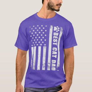 Bester Cat Vater je amerikanische Flag Camouflage T-Shirt