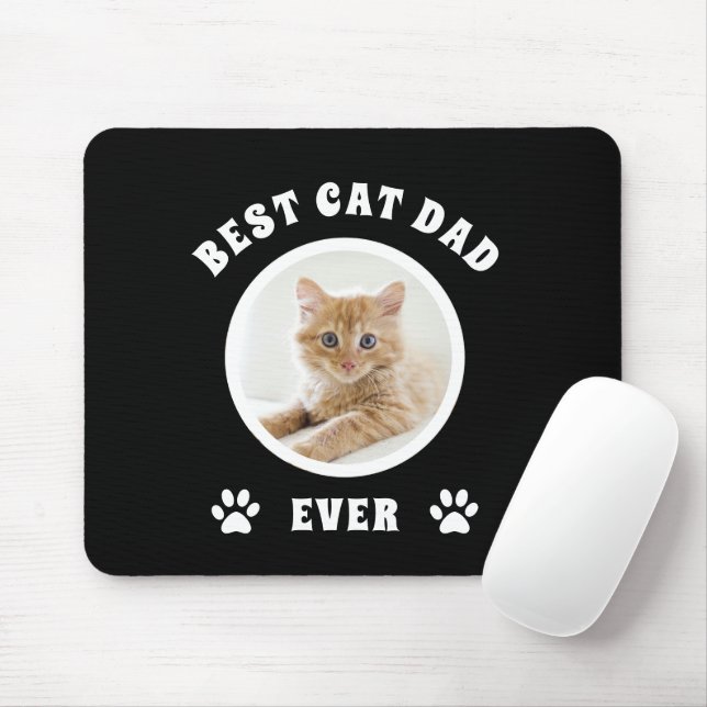Bester Cat Vater je benutzerdefiniertes Foto Perso Mousepad (Mit Mouse)