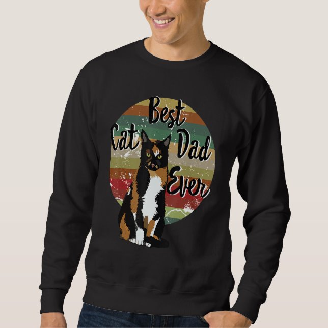 Bester Cat Vater je Calico Vater's Day Geschenk Fu Sweatshirt (Vorderseite)