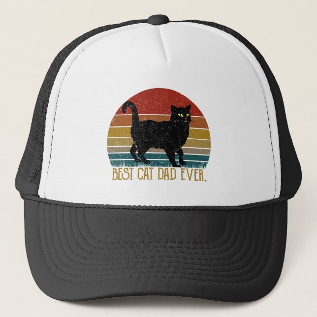 Bester Cat Vater je Cap Truckerkappe (Vorderseite)