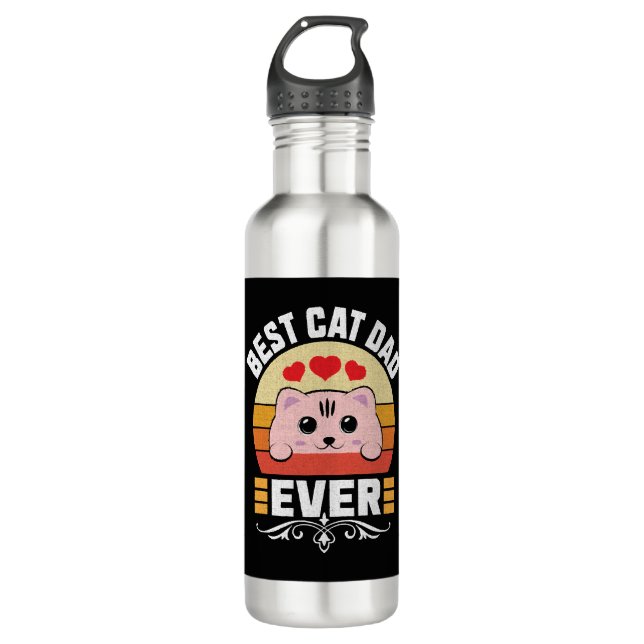 Bester Cat Vater je Edelstahlflasche (Vorderseite)