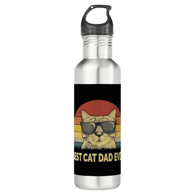 Bester Cat Vater je Edelstahlflasche (Vorderseite)
