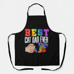 Bester Cat Vater je farbenfroher Regenbogen Vatert Schürze