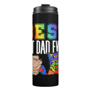 Bester Cat Vater je farbenfroher Regenbogen Vatert Thermosbecher