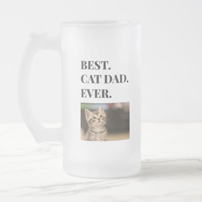 Bester Cat Vater je Foto Mattglas Bierglas (Links)