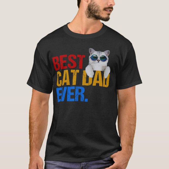 Bester Cat Vater je Fun Cat Eigentümer Vater Küche T-Shirt (Vorderseite)