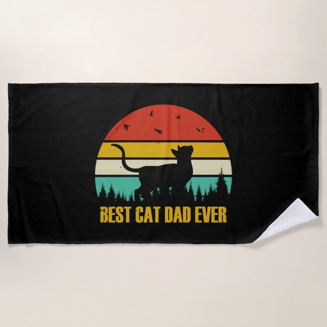 Bester Cat Vater je Geschenk Strandtuch (Vorderseite)