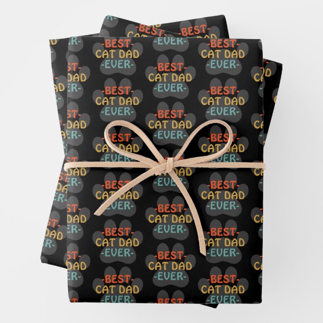 Bester Cat Vater je Geschenkpapier Set (Beispiel)
