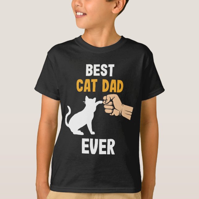 Bester Cat Vater je Kitten Eltern Tiervater T-Shirt (Vorderseite)