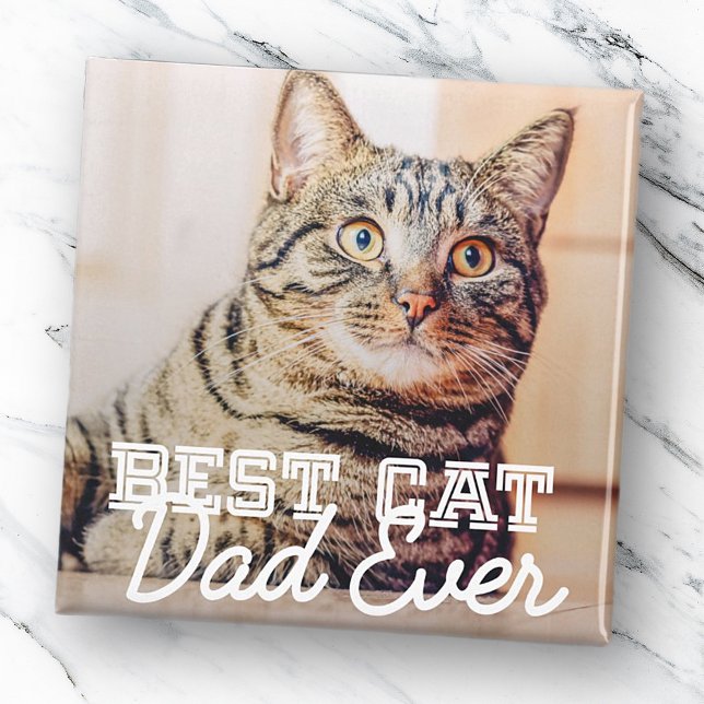 Bester Cat Vater je Modernes, benutzerdefiniertes  Magnet (Von Creator hochgeladen)