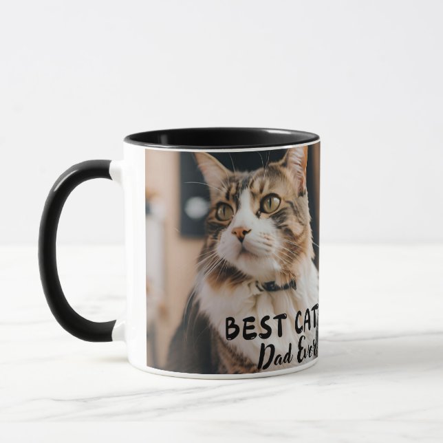 Bester Cat Vater je Modernes, benutzerdefiniertes  Tasse (Links)