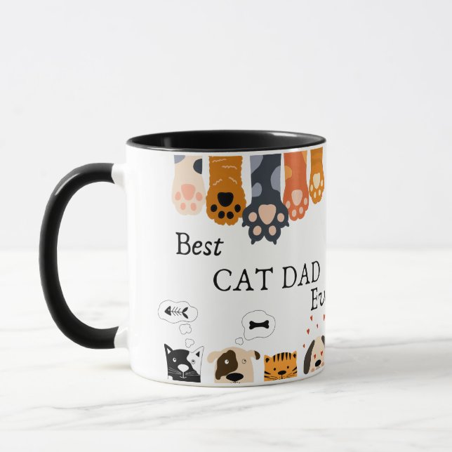Bester Cat Vater je Modernes, benutzerdefiniertes  Tasse (Links)