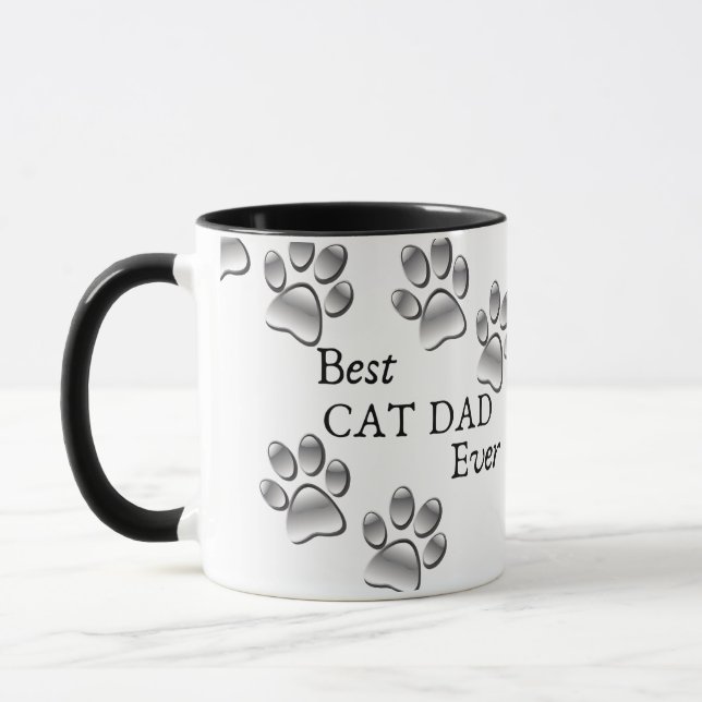 Bester Cat Vater je Modernes, benutzerdefiniertes  Tasse (Links)
