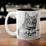 Bester Cat Vater je Modernes, benutzerdefiniertes  Zweifarbige Tasse<br><div class="desc">Dieses einfache und klassische Design besteht aus Serifentypografie und fügt ein benutzerdefiniertes Foto hinzu</div>