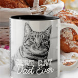 Bester Cat Vater je Modernes, benutzerdefiniertes  Zweifarbige Tasse<br><div class="desc">Dieses einfache und klassische Design besteht aus Serifentypografie und fügt ein benutzerdefiniertes Foto hinzu</div>