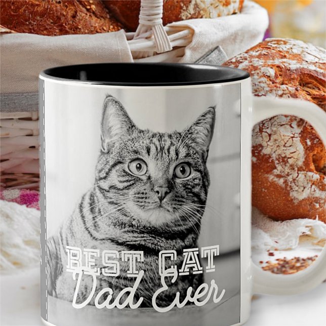 Bester Cat Vater je Modernes, benutzerdefiniertes  Zweifarbige Tasse (Von Creator hochgeladen)