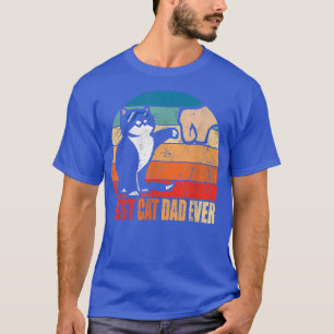 Bester Cat Vater je Paw Fist Bump Funny Vathday T-Shirt