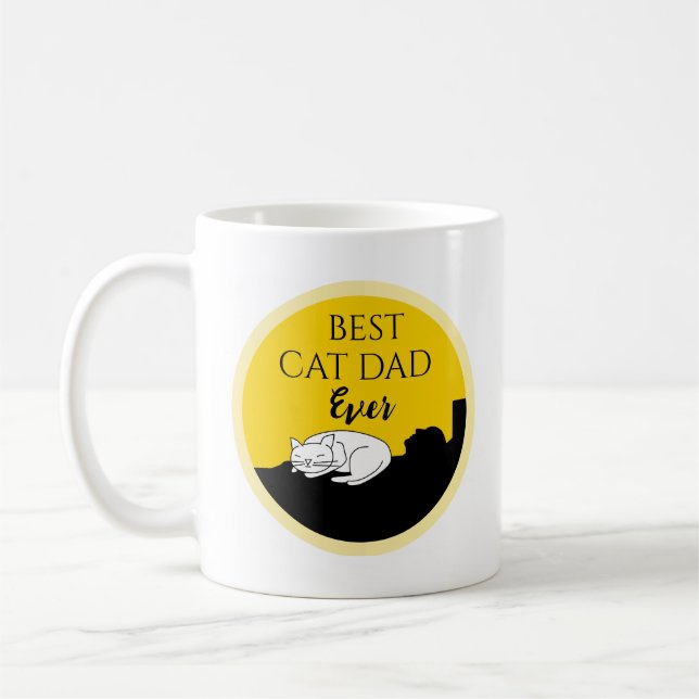 Bester Cat Vater je personalisierte Mug Kaffeetasse (Links)