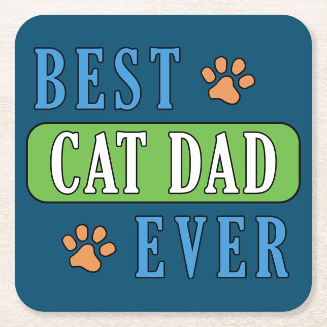 Bester Cat Vater je Rechteckiger Pappuntersetzer (Vorderseite)