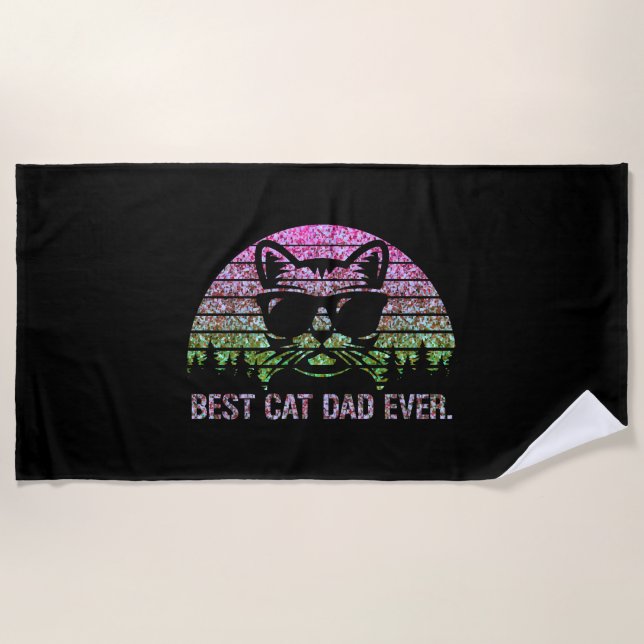 Bester Cat Vater je Shirt Strandtuch (Vorderseite)