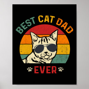 Bester Cat Vater je T-Shirt Funny Cat Daddy Vatert Poster