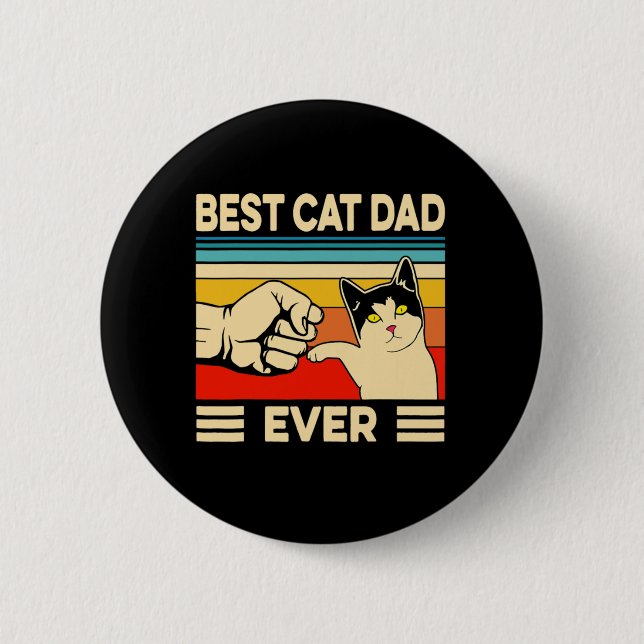 Bester Cat Vater je T - Shirt Funny Cat Vater Vate Button (Vorderseite)