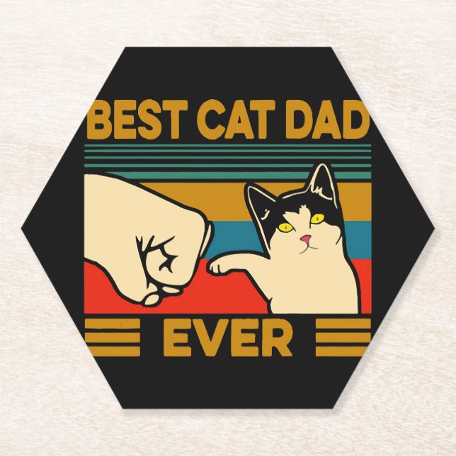 Bester Cat Vater je Untersetzer (Vorderseite)