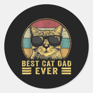 Bester Cat Vater je Vatertag Geschenk Vater Katze Runder Aufkleber